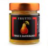 Fruttì-Pere-e-zafferano confettura raffinata in vaso di vetro con tappo rame da 150g con pochissime calorie e oltre l'80% di frutta non da concentrato solo da frutta fresca