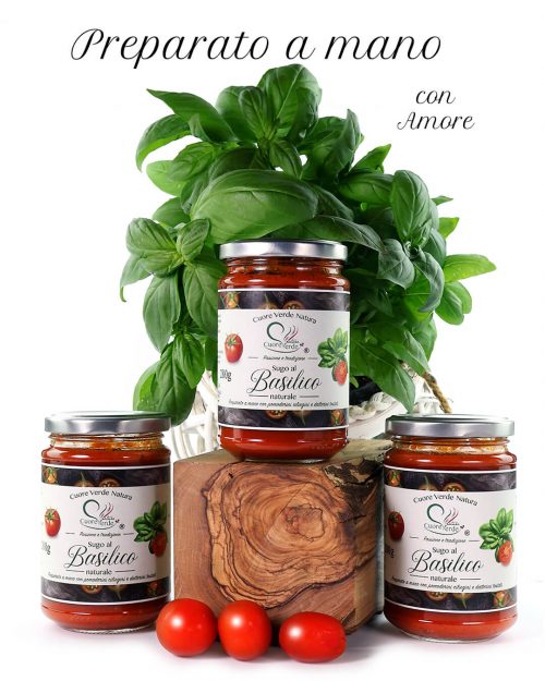 Sugo-Basilico-artigianale realizzato interamente a mano, SENZA GLUTINE