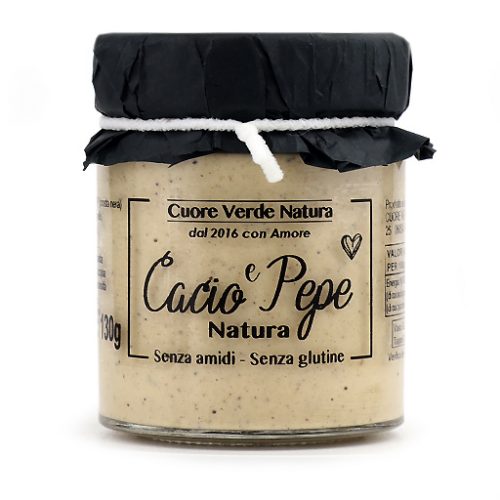 Cacio e pepe fatta a mano la migliore al mondo in vaso da 130g a lunga conservazione senza amidi e senza sali di fusione con pecorino romano dop crosta nera
